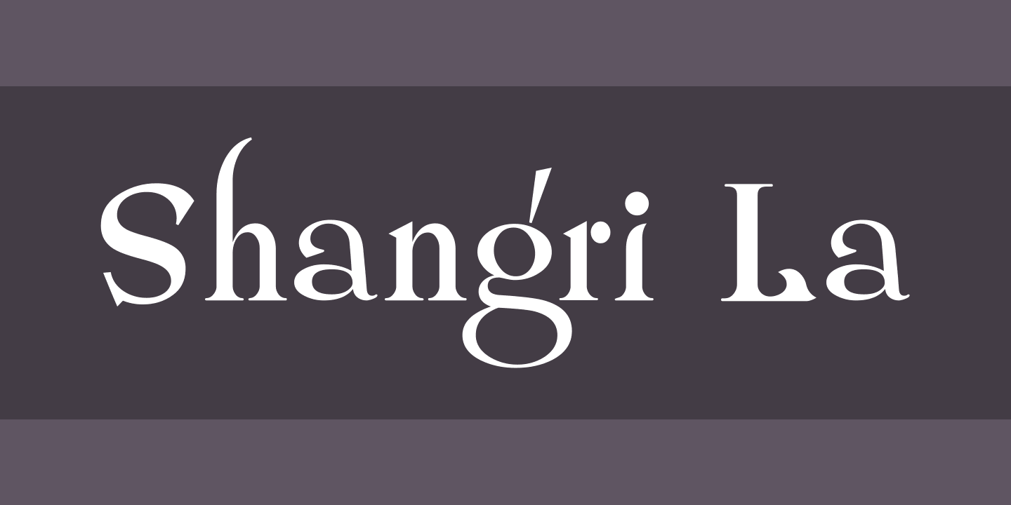 Шрифт Shangri La